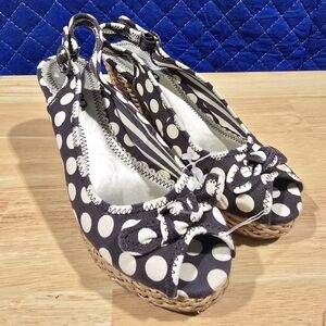 NEW Polka Dot Bongo Wedge Sandals